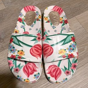 Sugar Whisper Sandals - White Floral size 8 NEW